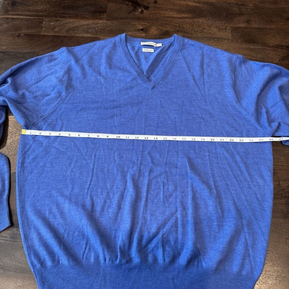 Peter Millar Men's Blue 100% Merino Wool Pullover Long Sleeve Sweater 2XL *Flaws - Picture 3 of 11